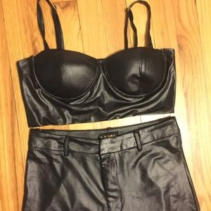 Black Bustier and Pants Set